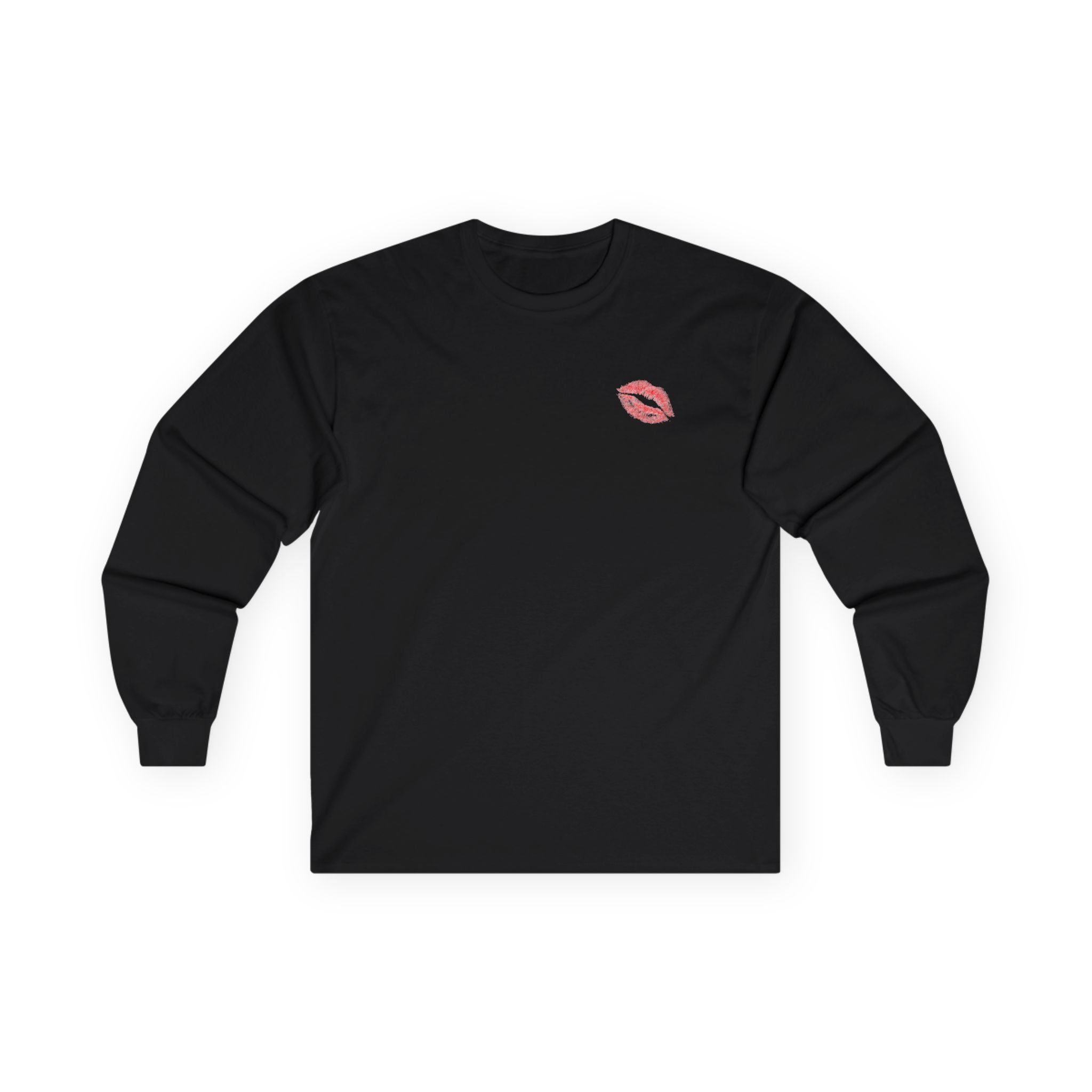 Long Sleeve Tee — "Sweet but Psycho" Lip Kiss Graphic