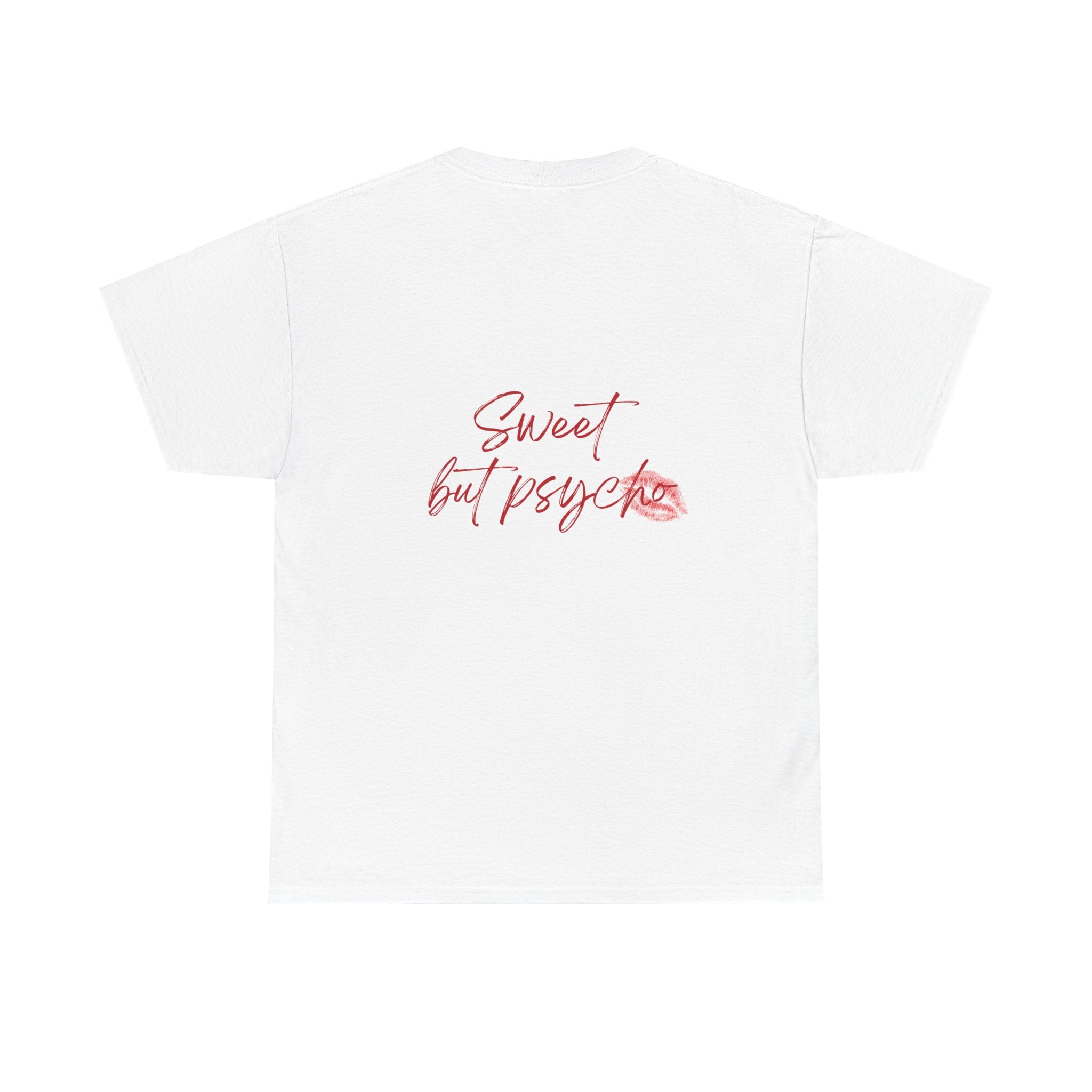 Sweet but Psycho Kiss Tee — Graphic White Cotton T-Shirt